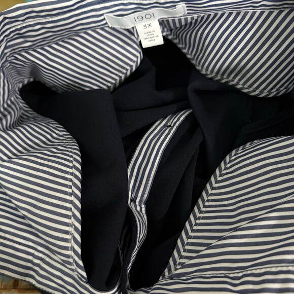 1901 sleeveless polo shirt dress navy pockets poplin collar nautical plus 3X - Picture 5 of 9